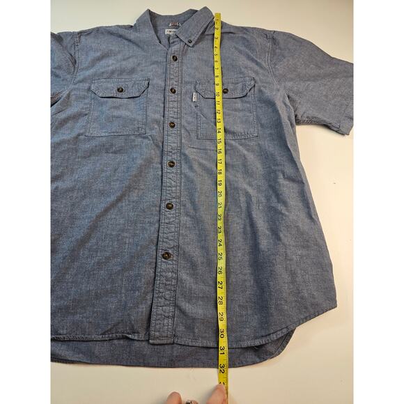 Carhartt size XL relaxed fit chambray short sleeve button up double pocket EUC # - Picture 8 of 8